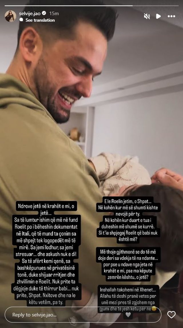 E le Roelin jetim... Mesazhi prekës i ish-gruas së Shpat Kasapit!