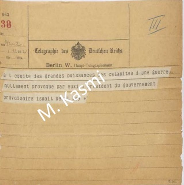 Diplomacia e Pavarësisë:  tri telegrame historike të panjohura