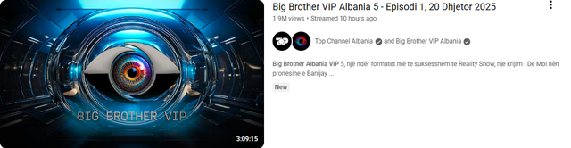 Lufta në youtube, Big Brother vs Festivali : 1.9 milionë kundrejt 179