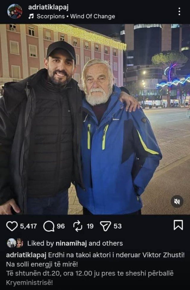 Viktor Zhusti: Fotoja me Adriatik Lapajn u p&euml;rdor pa lejen time p&euml;r