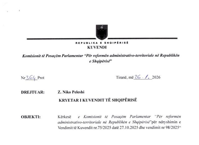 Reforma Territoriale, PS kërkon shumicën në Komision, afat