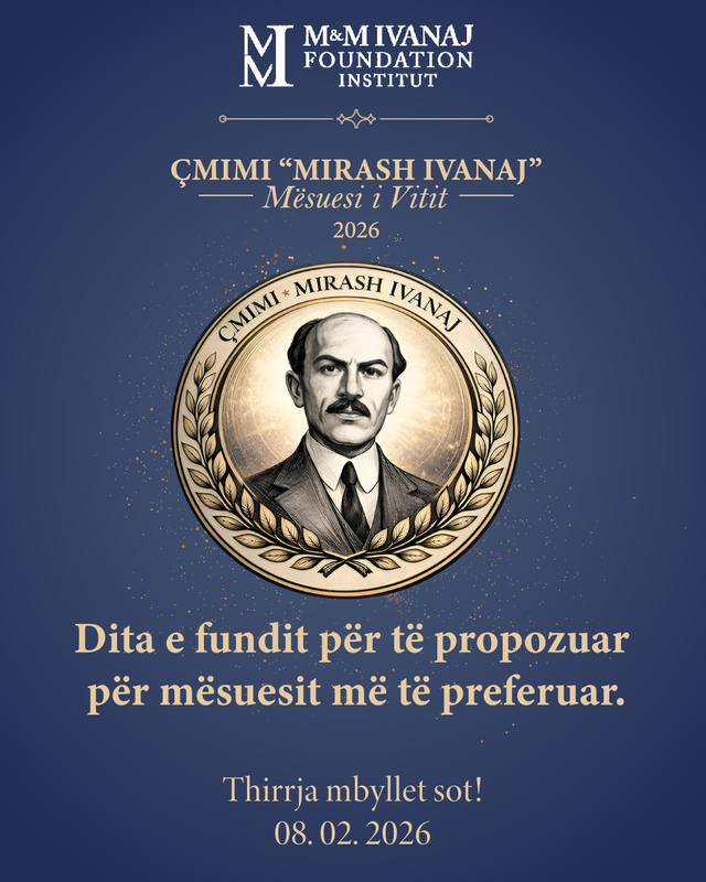 Sot mbyllet faza e propozimeve p&euml;r &ccedil;mimin &ldquo;Mirash Ivanaj