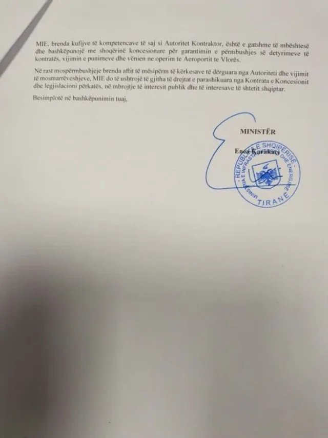 Punimet në aeroportin e Vlorës, Ministri Karakaçi ultimatum