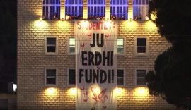 Pamje/ Protestuesit hyjn&euml; n&euml; Universitetin Politeknik