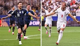 Messi p&euml;r her&euml; t&euml; par&euml; p&euml;rball&euml; Harry Kane.