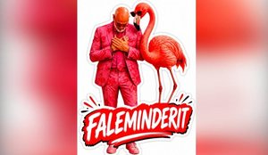 Sot feston dit&euml;lindjen, Rama shp&euml;rndan foton me simbolin e flamingos: