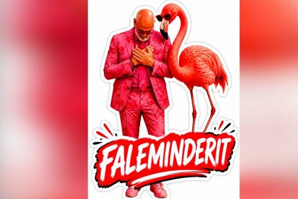 Sot feston dit&euml;lindjen, Rama shp&euml;rndan foton me simbolin e flamingos: