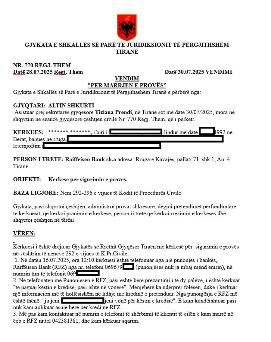 Raiffeisen Bank pranon skandalin: Kemi dhënë kredi me dokumenta