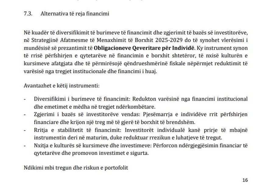 Borxh ekskluziv nga individët/ Qeveria do të emetojë obligacione