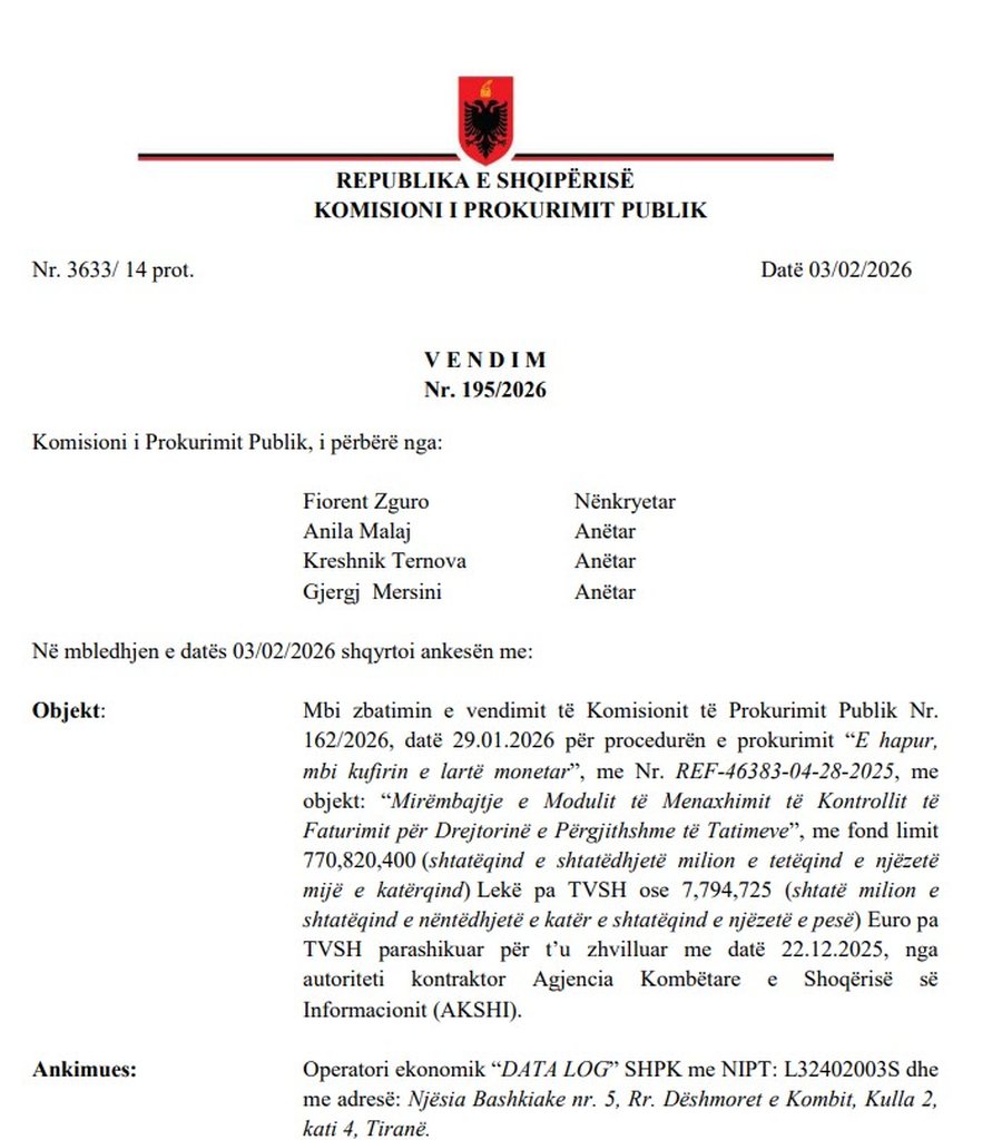 Fiskalizimi në kolaps/ KPP bllokon sërish tenderin 7.7 mln euro
