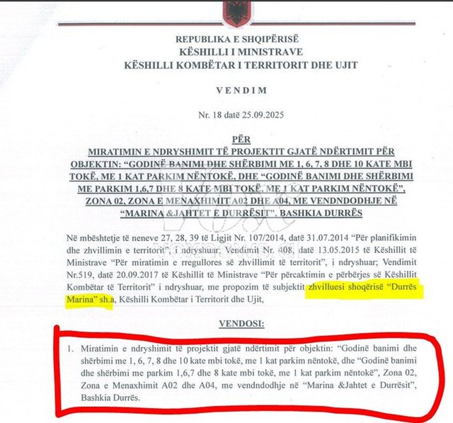 Fundosja e Marinës së Durrësit/ Dokumenti që fundos