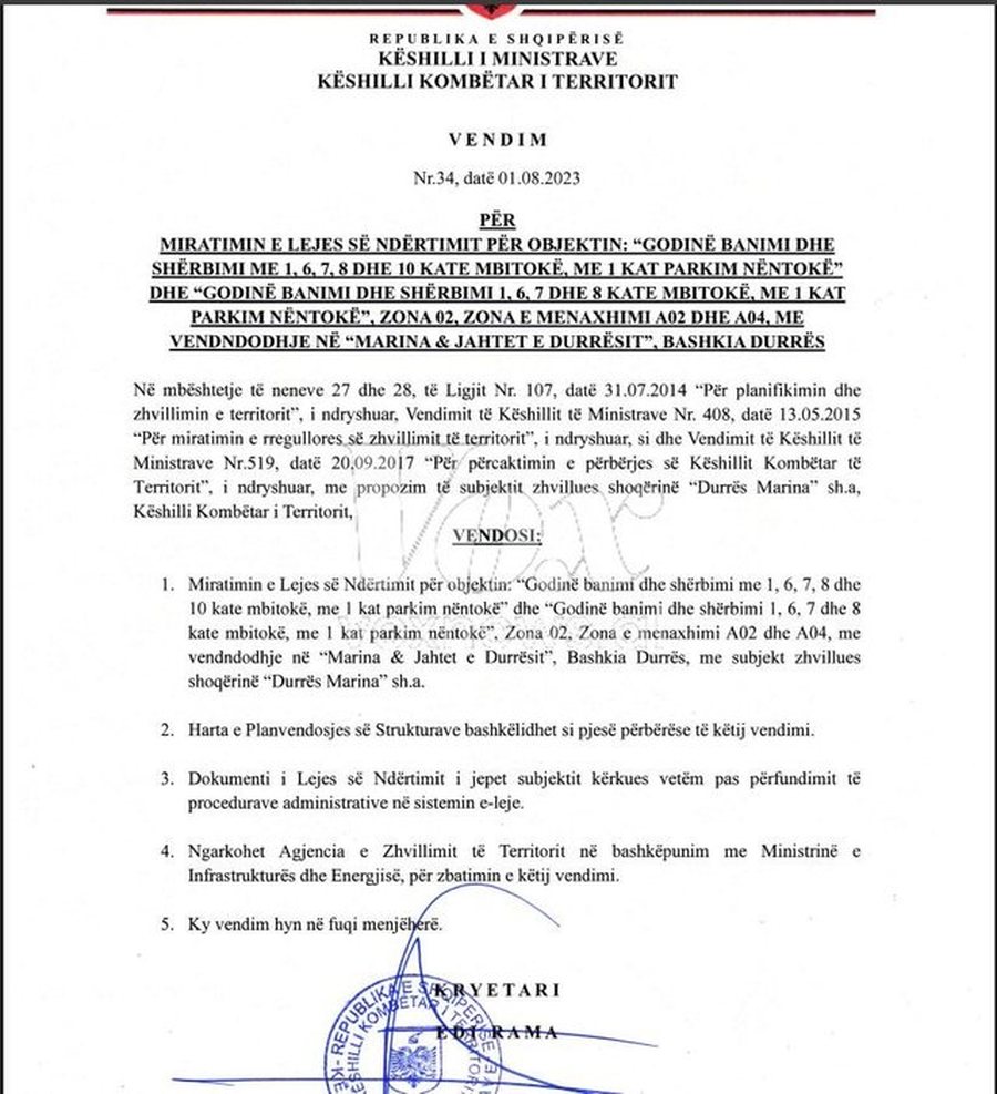 Fundosja e Marinës së Durrësit/ Dokumenti që fundos