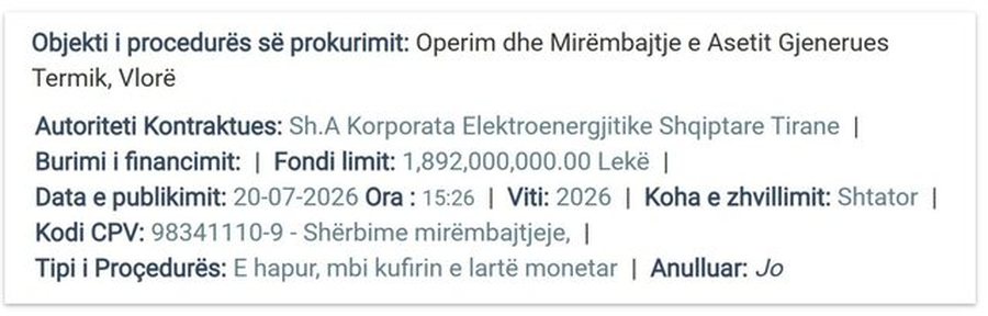 Çmenduria me “Tigrat” në Vlorë/ KESH hap tender 20