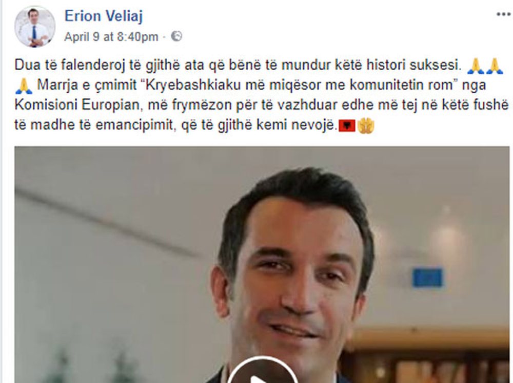 Si g&euml;njeu Erion Veliaj p&euml;r &ccedil;mimin nga &lsquo;Komisioni