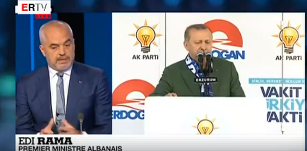 Intervista n&euml; France 24/ Rama e mohon Erdoganin kur viziton