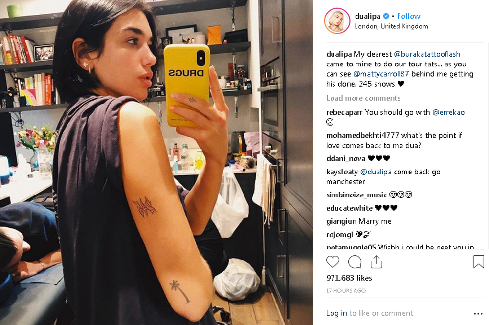&Ccedil;far&euml; kuptimi ka tatuazhi i ri i Dua Lip&euml;s