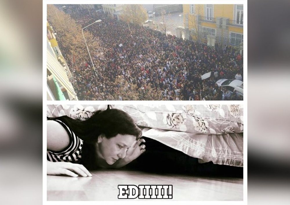 FOTO/ Protesta e student&euml;ve, shp&euml;rthen gallata me Ram&euml;n n&euml;