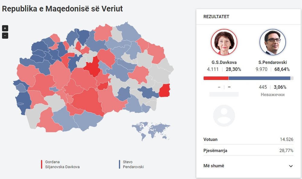 Dalin rezultatet e para nga zgjedhjet presidenciale n&euml; Maqedonin&euml; e