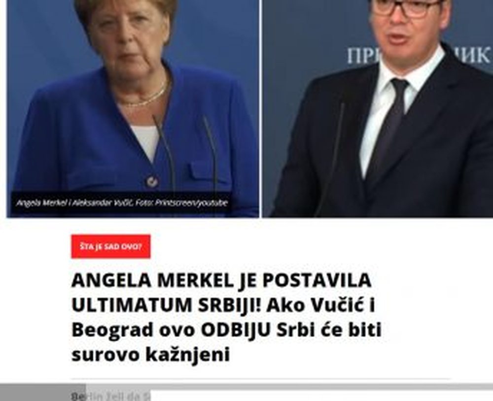 Merkel ultimatum Vu&ccedil;i&ccedil;it: Jo korrigjim kufijsh, do keni pasoja