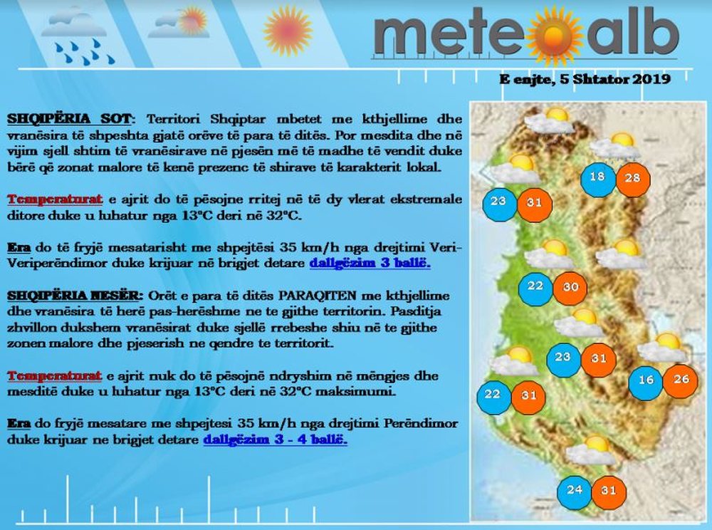 Parashikimi i motit, dat&euml; 05 shtator