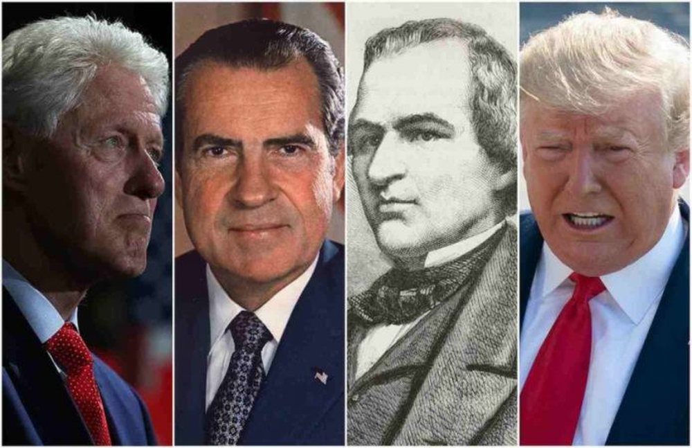 Nj&euml; histori president&euml;sh/ Johnson, Nixon, Clinton dhe Trump