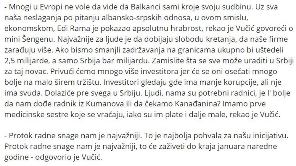 Mini Shengeni/ Intervista e Vu&ccedil;i&ccedil; n&euml; Beograd, q&euml; nxjerr