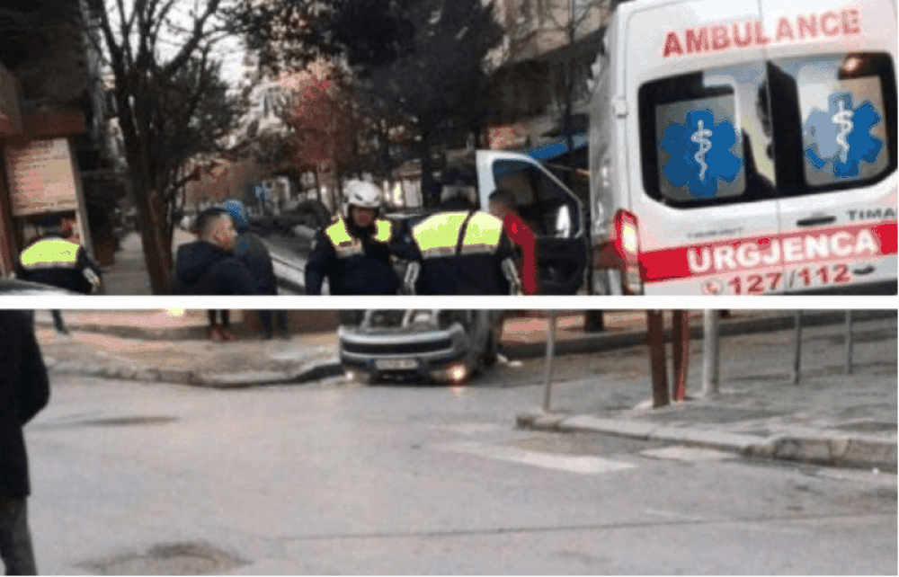 Aksident i friksh&euml;m n&euml; Tiran&euml;, makina kthehet p&euml;rmbys tek