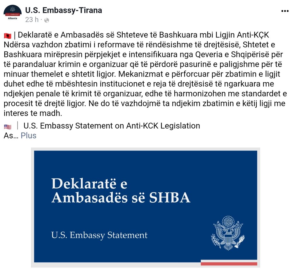 Deklarata amerikane, nj&euml; leje m&euml; shum&euml; drejt vendosjes s&euml;