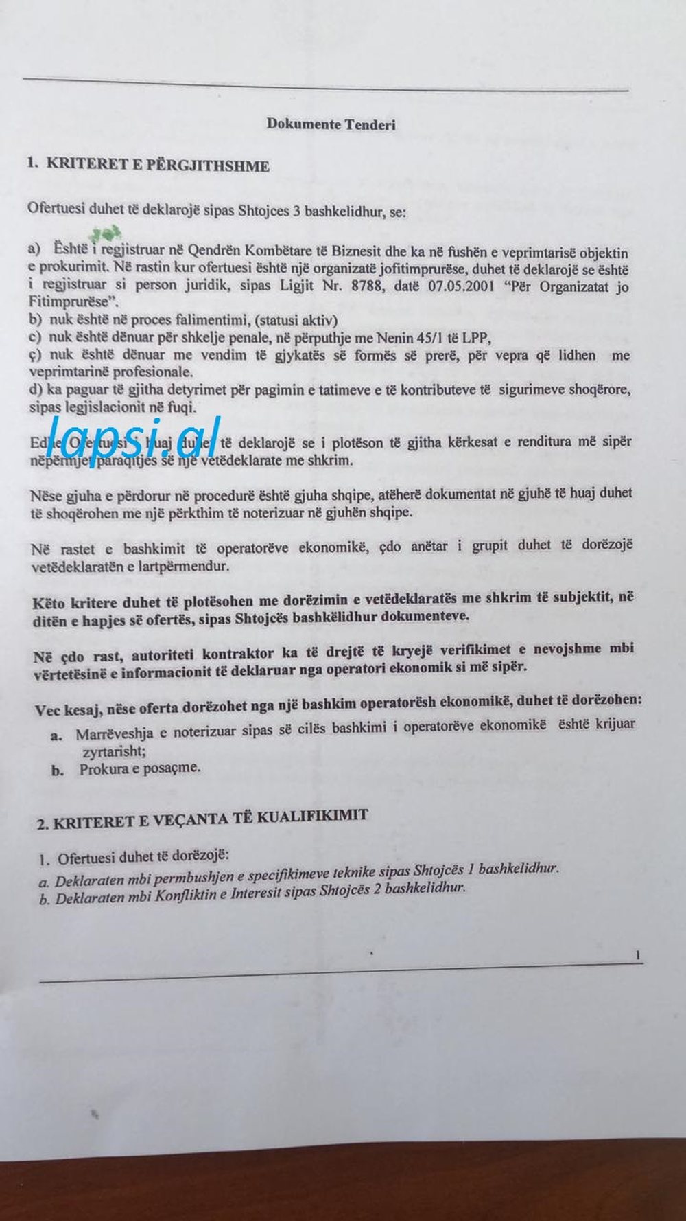 Dokumentet/ Tender urgjent 129 milion&euml;sh p&euml;r marrje respirator&euml;sh