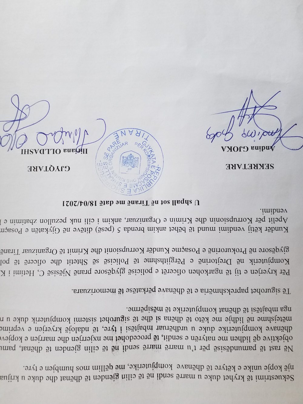 &Ccedil;menden prokuroria dhe Gjykata e Posa&ccedil;me, k&euml;rkojn&euml;