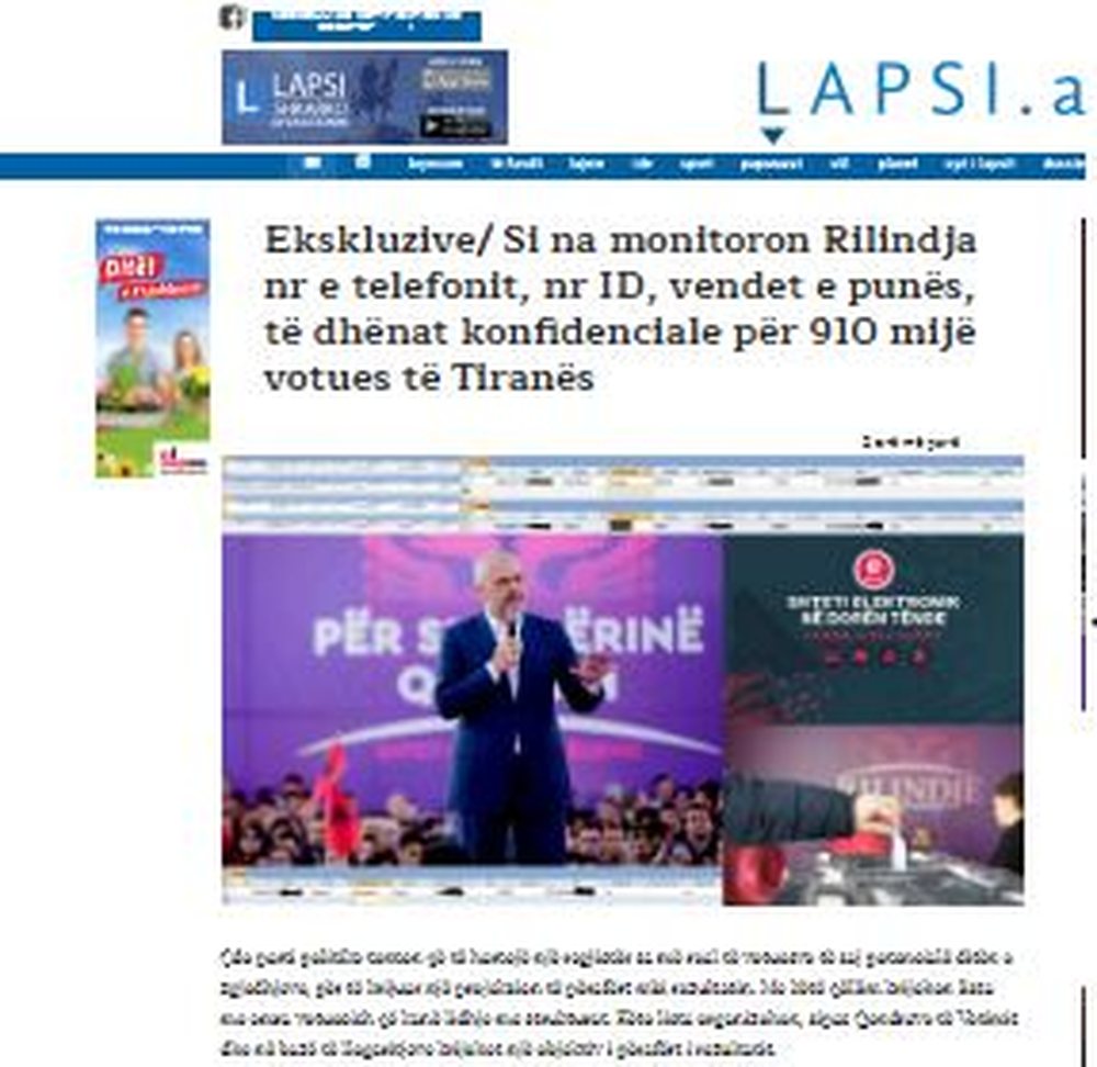 T&euml;rmet n&euml; faqen Lapsi.al/ Lum&euml; k&euml;rkesash nga qytetar&euml;t