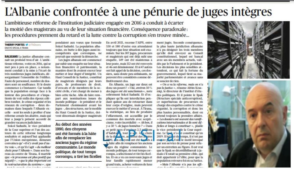 &ldquo;Le Figaro&rdquo; godet reform&euml;n n&euml; drejt&euml;si: &ldquo;Krimi