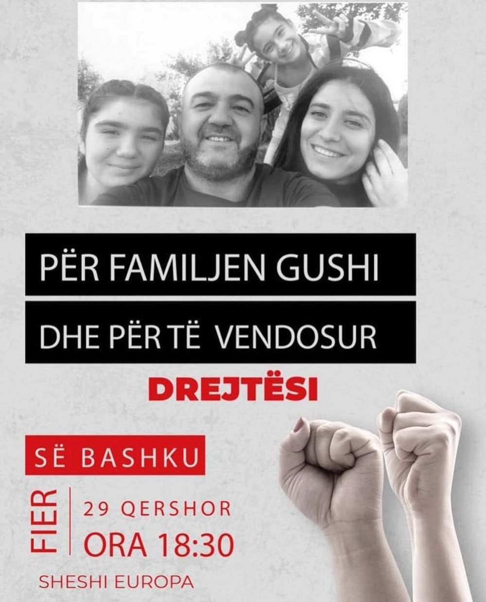 Familja Gushi q&euml; u shua n&euml; aksident, njoftohet protest&euml; n&euml;