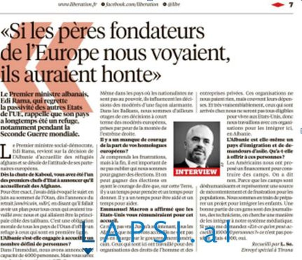 Intervista n&euml; Liberation/ Rama p&euml;rg&euml;njeshtron Macronin p&euml;r