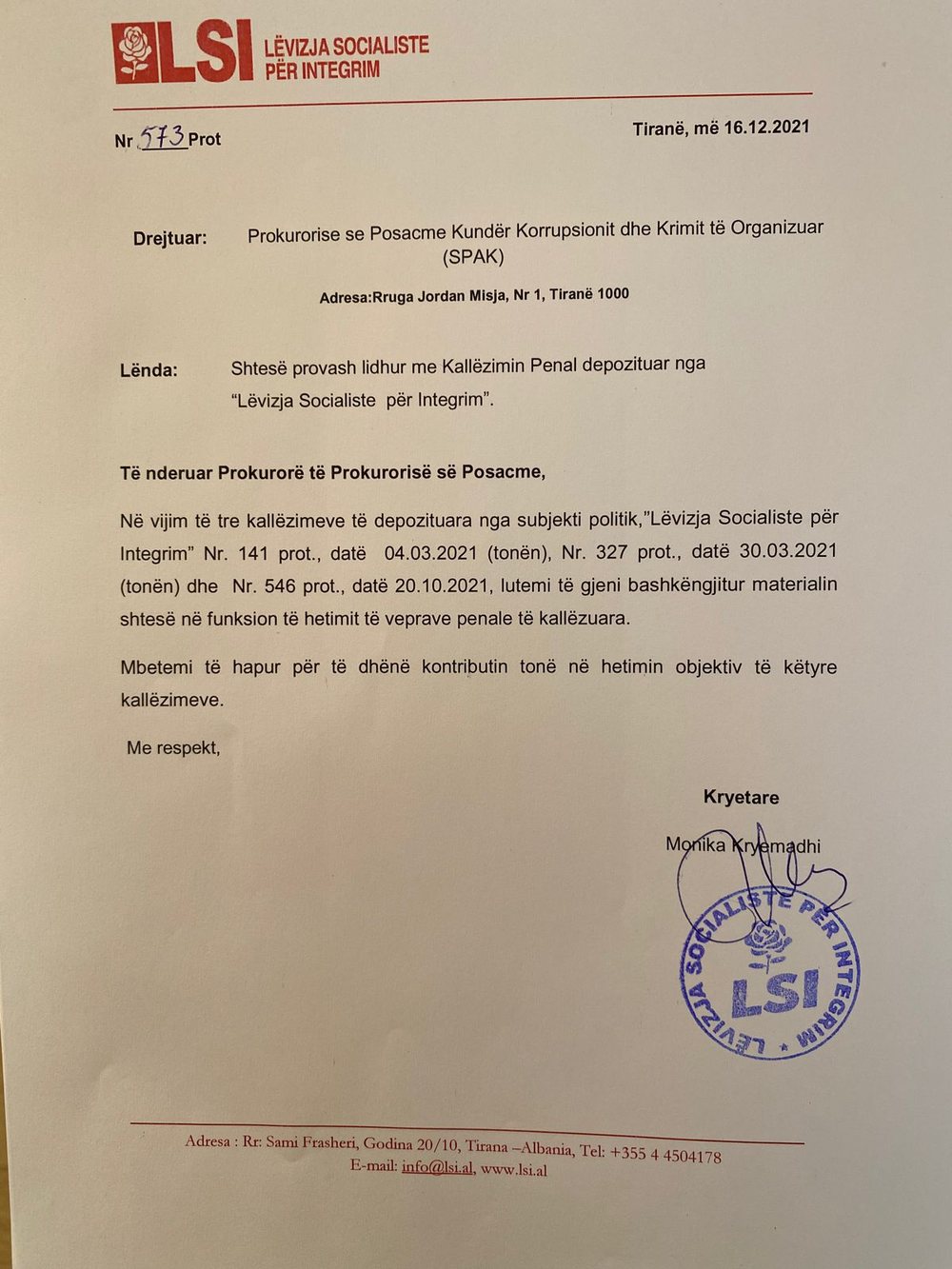 Pas arrestimit t&euml; ish-ministrit Koka, Kryemadhi dor&euml;zon n&euml; SPAK