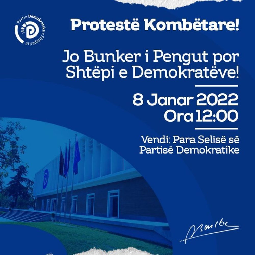 &ldquo;Jo bunker i pengut, por sht&euml;pi e demokrat&euml;ve&rdquo;, Berisha