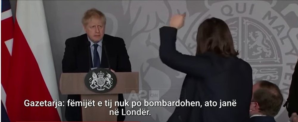 Gazetarja ukrainase v&euml; n&euml; siklet Boris Johnson: Ju keni frik&euml;,