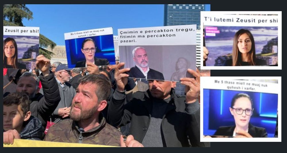 Protesta/ Gafat e ministreve kukulla t&euml; Ram&euml;s q&euml; nxit&euml;n