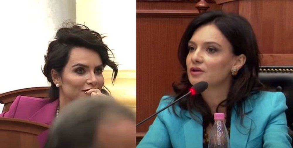 Sherri/ P&euml;rplasen n&euml; parlament Grida Duma dhe Elisa Spiropali
