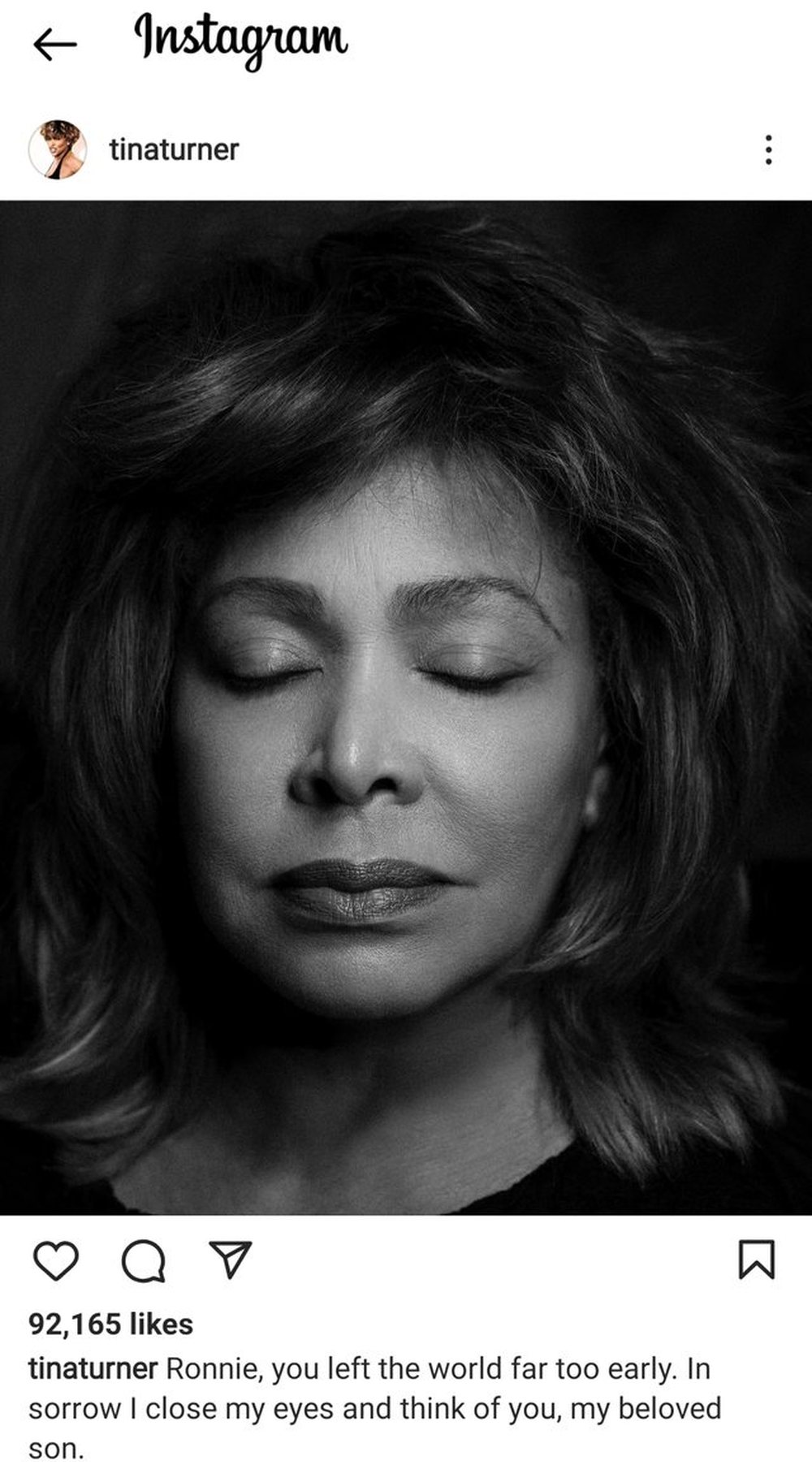 Gjendet i pajet&euml; djali i Tina Turner