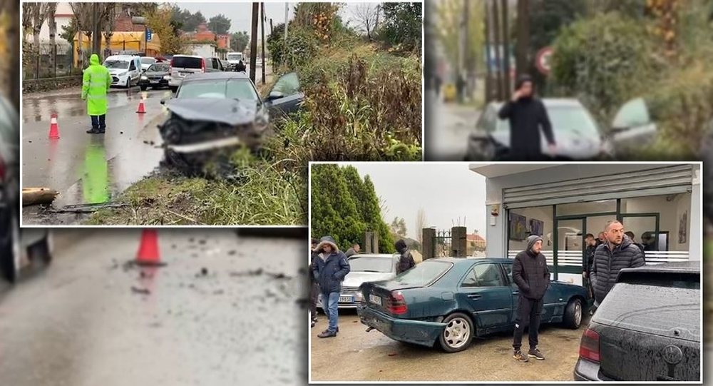 Makina merr para bi&ccedil;iklet&euml;n dhe 3 mjete t&euml; parkuara n&euml;
