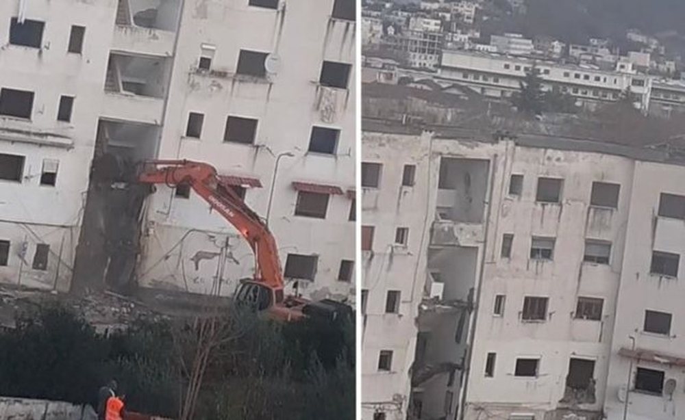 Nis shembja e pallatit n&euml; rrug&euml;n Myslym Keta, banor&euml;t nxirren pa