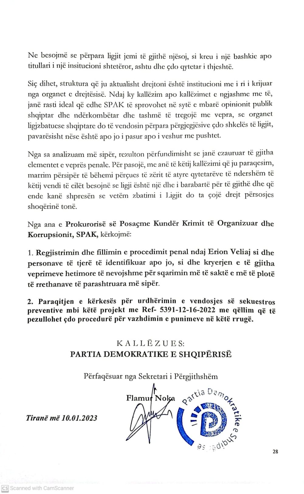 Dokumentat/ Veliaj n&euml; SPAK p&euml;r tenderin fiktiv n&euml; rrug&euml;n