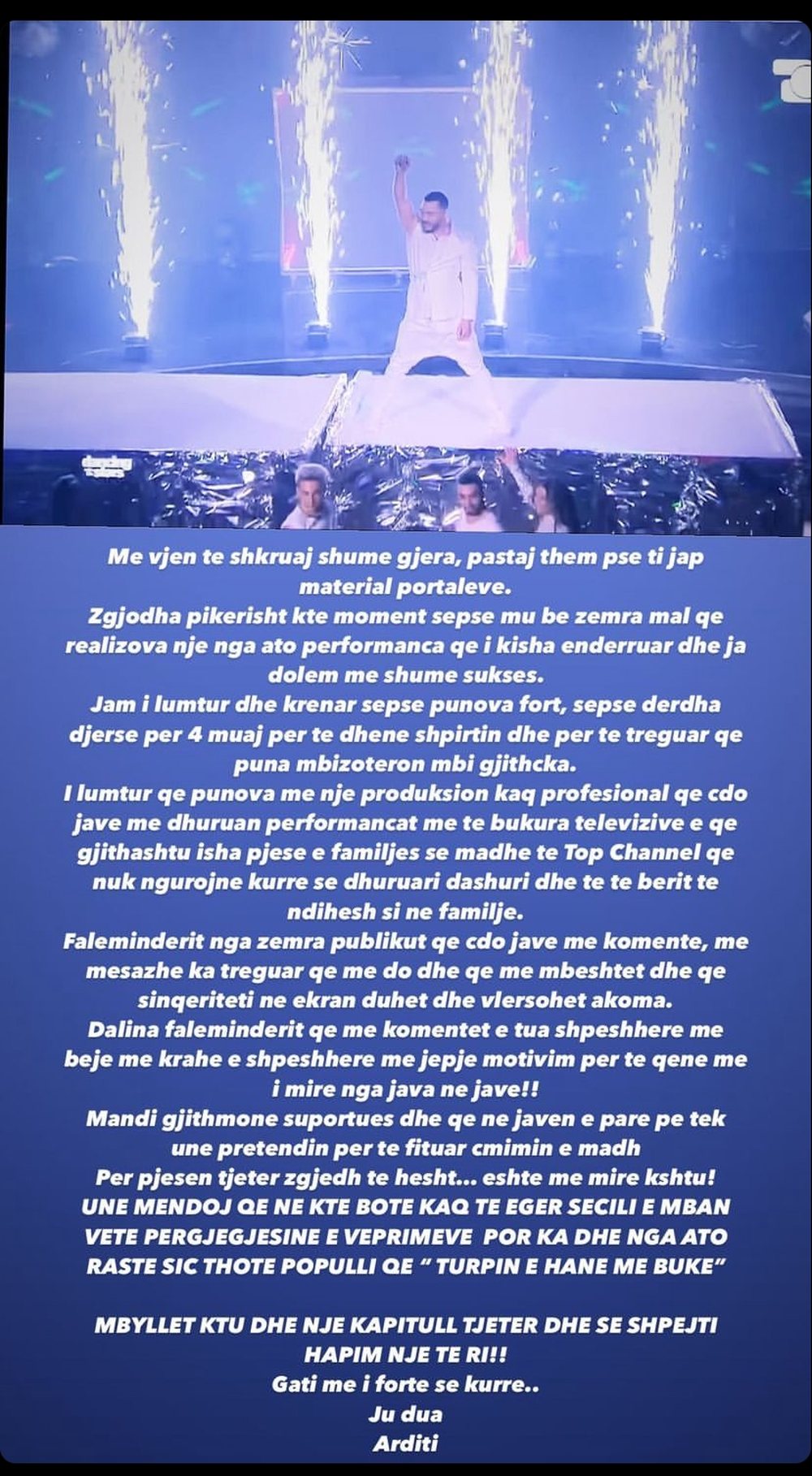 Ardit &Ccedil;uni reagon pas finales s&euml; &ldquo;DWTS&rdquo;