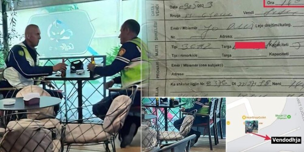 Me uniform&euml; dhe duke pir&euml; birra n&euml; lokal, n&euml;n hetim dy