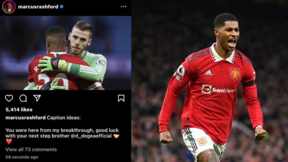 Gafa e pabesueshme e Rashford n&euml; postimin e lamtumir&euml;s s&euml; De Gea: