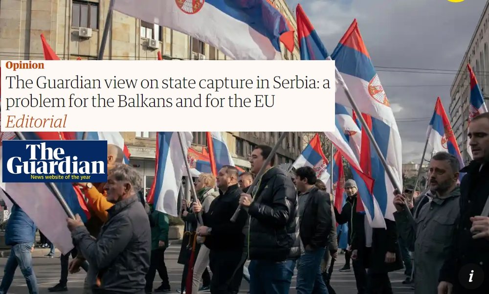Editoriali i fort&euml; i &ldquo;The Guardian&rdquo;: Serbia nj&euml; shtet i