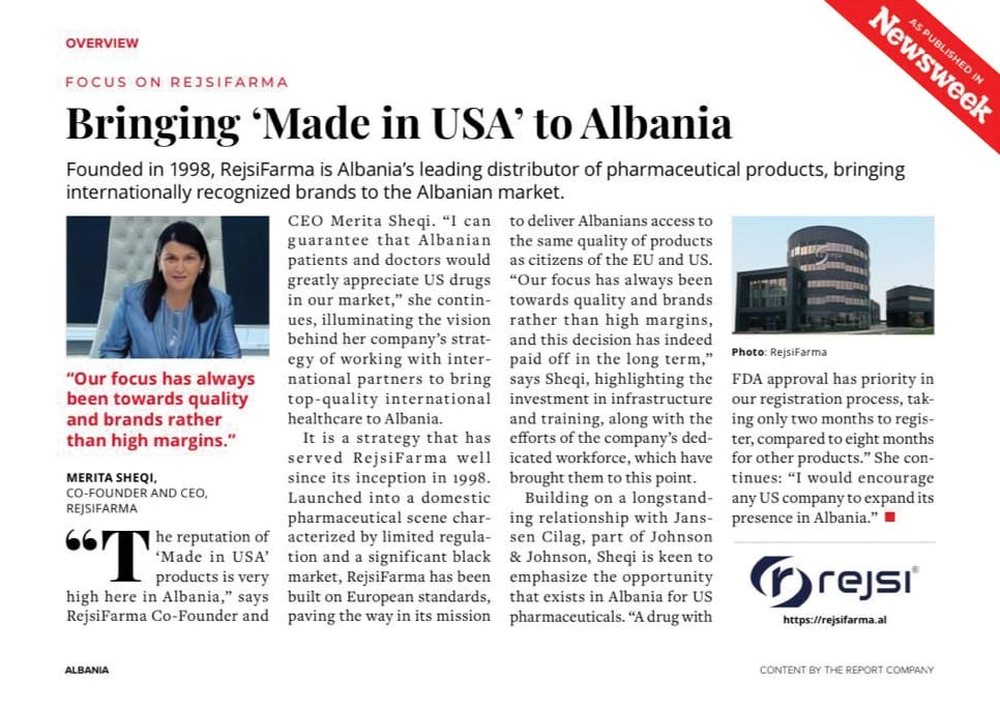 Revista amerikane &ldquo;News Week&rdquo;: &ldquo;Rejsi Farma&rdquo;, importuesi