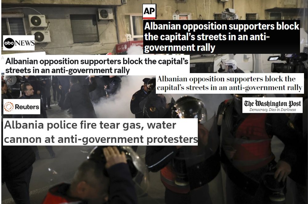 Mediat e huaja, jehon&euml; protest&euml;s: Opozita shqiptare bllokon