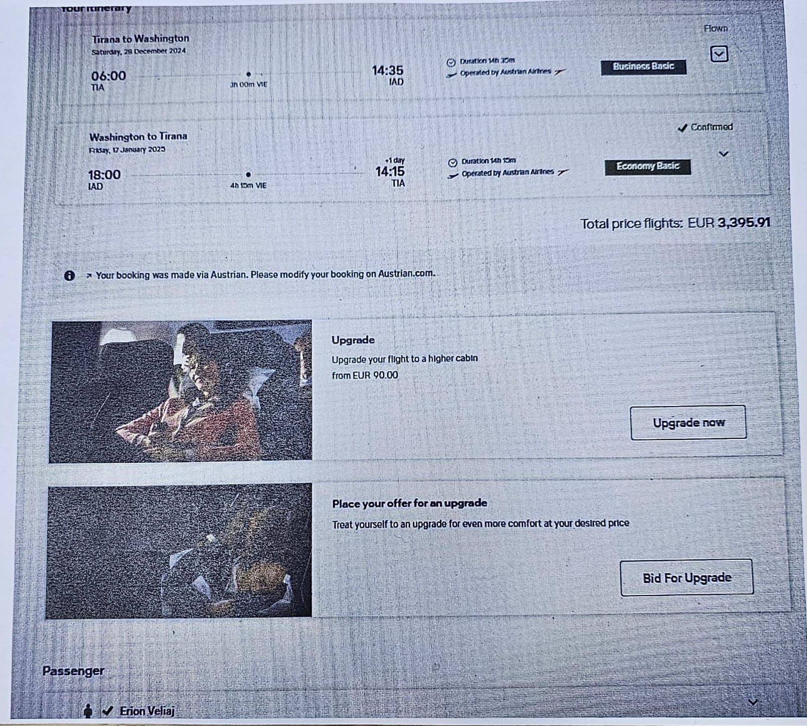 Foto e biletës e publikuar nga Sali Berisha